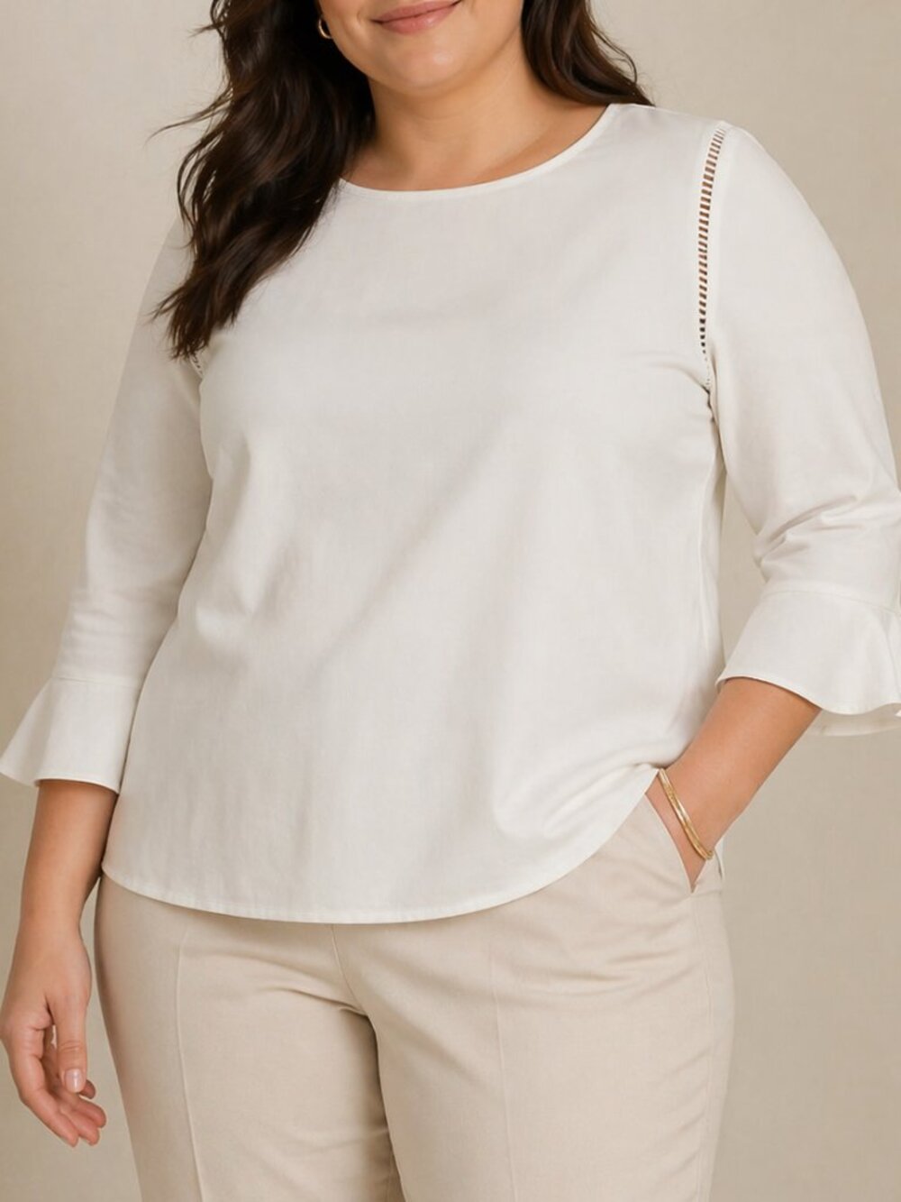 NWT Talbots White 3/4 sleeve blouse size 3X